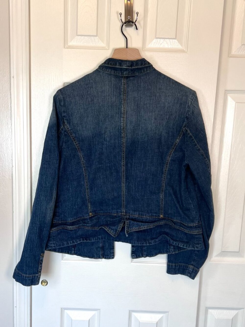 Y2K a.n.a Military Style Open Front Denim Jacket Size XL Alt Grunge Indie Sleaze - Picture 2 of 10
